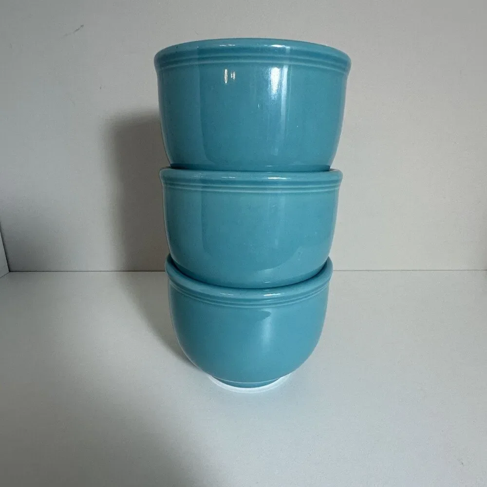 Lot of 3 Fiesta Ware Chili Bowl Turquoise Fiestaware Soup Homer Laughlin